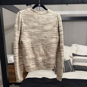 Evereve Cream and Brown Knit Sweater
